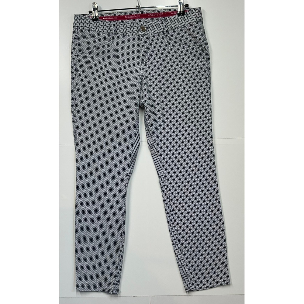 Alberto Golf Mona WR Print Pants Black White Geometric Regular Fit Size 36